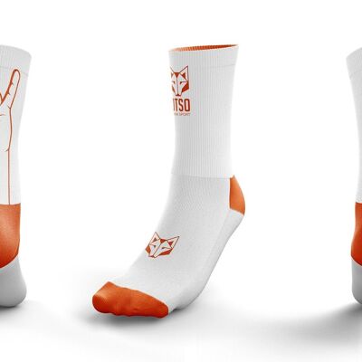 Multisport socks Yeepa white and orange - OTSO