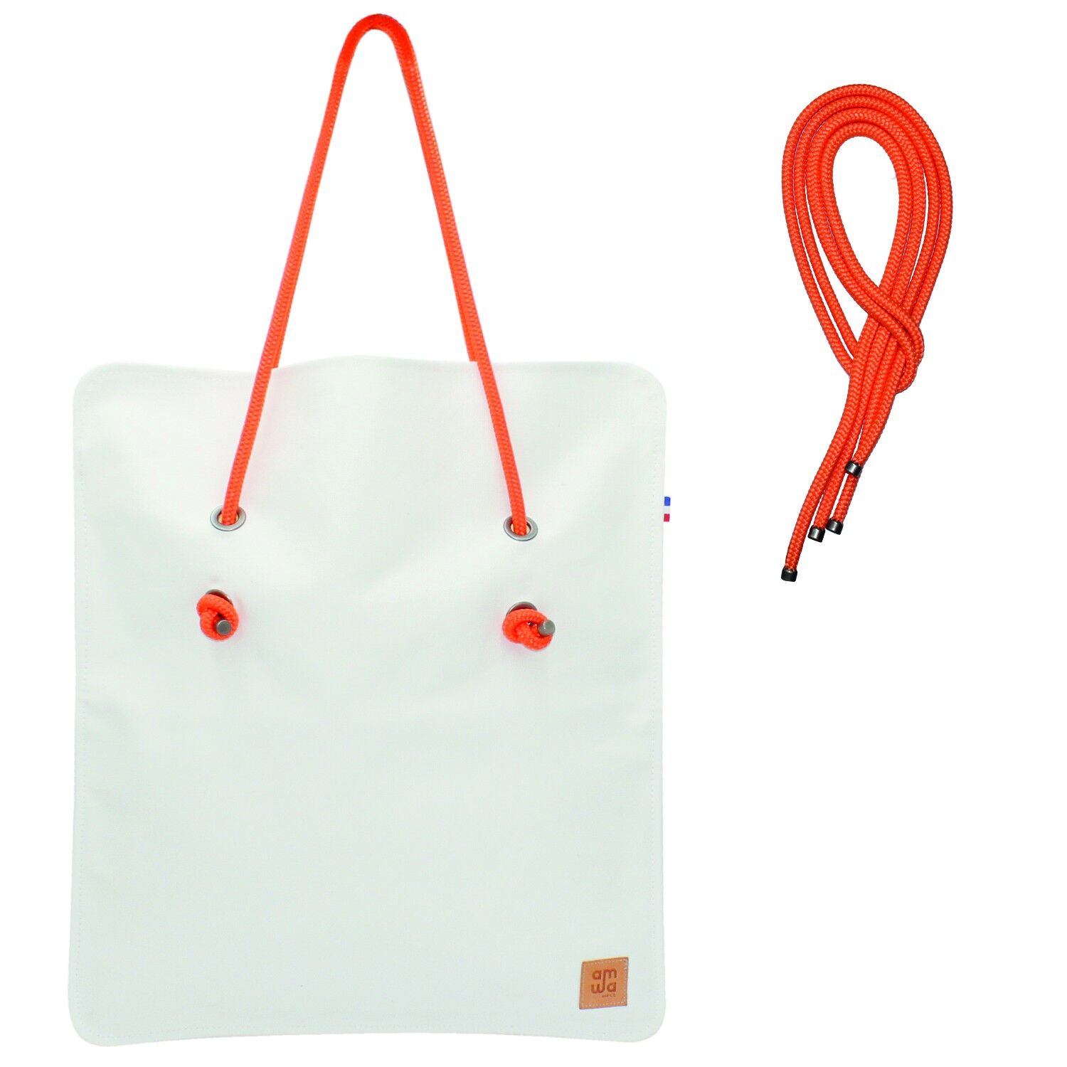 Buy wholesale OPTICAL WHITE CANVAS LENA BAG ORANGE handle