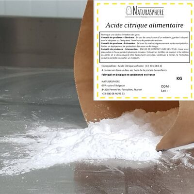 Lebensmittel Zitronensäure 10 kg 🍋 - für Großmengen - mit Etiketten