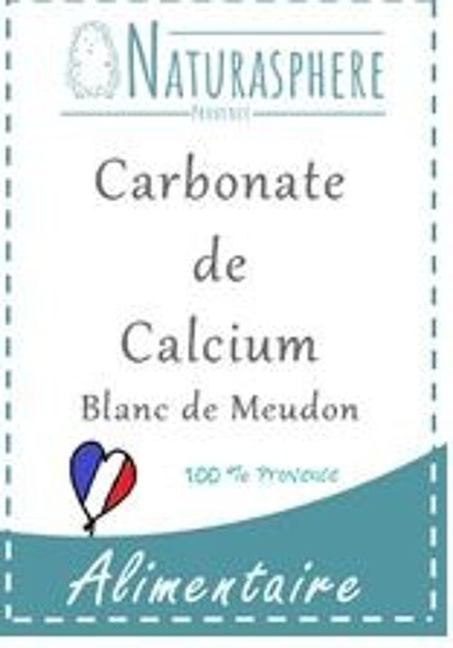 Carbonate de Calcium Alimentaire (Blanc de Meudon) 5 kg pour vrac avec étiquettes