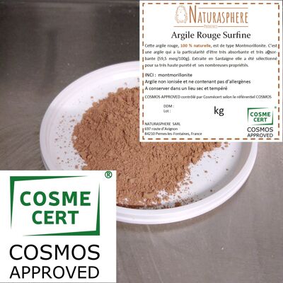 Arcilla roja extrafina 5 kg COSMOS a granel con etiquetas