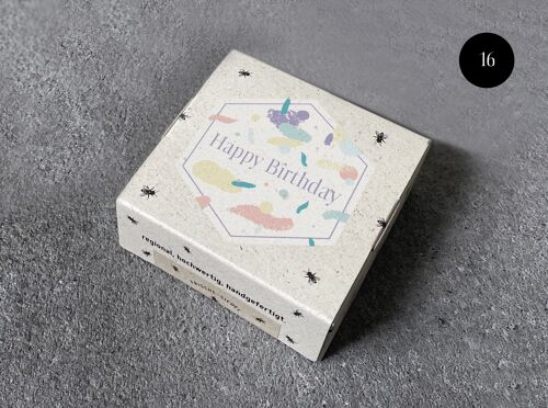 Honigpralinen / Honig Pralinen 4er Special Edition Happy Birthday Konfetti