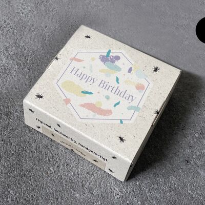 Honigpralinen / Honig Pralinen 4er Special Edition Happy Birthday Konfetti