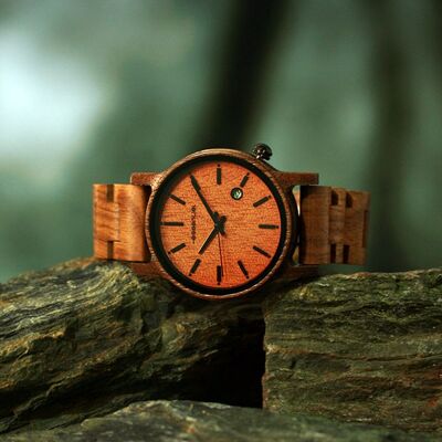 Explorer walnut men's wooden watch