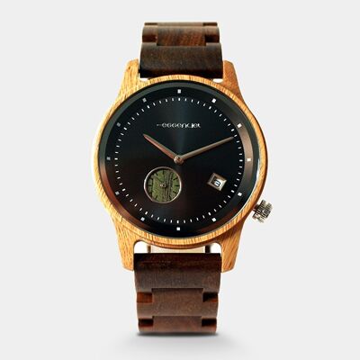 Reloj Phobos de madera de nogal para hombre.