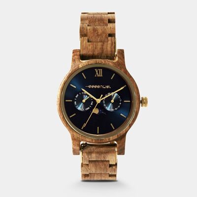 Montre noyer homme bois Blue Moon