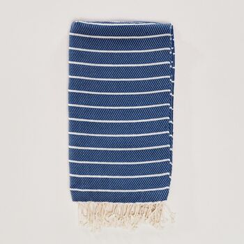 Serviette de hammam en coton Toros | Bleu cobalt 1