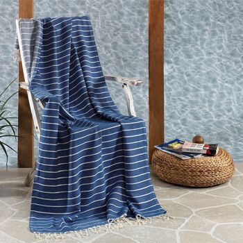 Serviette de hammam en coton Toros | Bleu cobalt 4