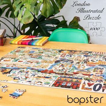 bopster London Illustrated Jigsaw Puzzle - 1000 pièces - Cadeau et souvenir de Londres 6
