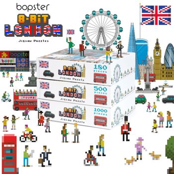 bopster London 8-bit Pixel Jigsaw Puzzle - 180 pièces - Cadeau et souvenir de Londres 3