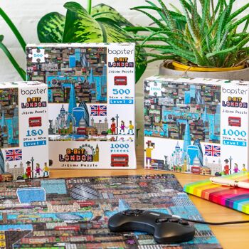 bopster London 8-bit Pixel Jigsaw Puzzle - 180 pièces - Cadeau et souvenir de Londres 8