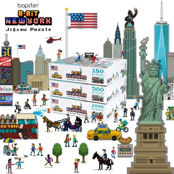 bopster 8-bit Pixel Jigsaw Puzzle NEW YORK - 180 pièces - Cadeau et souvenir de New York 8