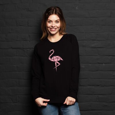 Sweatshirt "Flamingo Rose" - Woman - Color Black