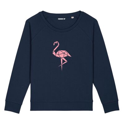 Sweatshirt "Flamingo Rose" - Woman - Color Navy Blue