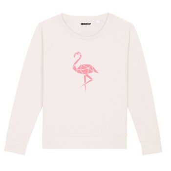 Sweat "Flamant Rose" - Femme - Couleur Creme