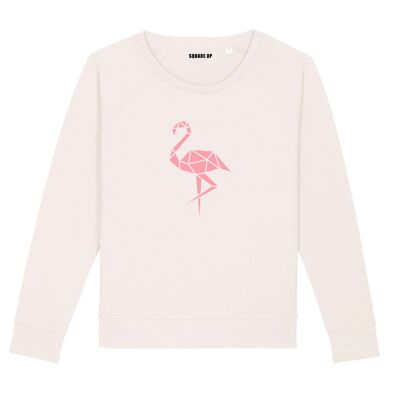 Sweatshirt "Flamingo Rose" - Woman - Color Cream