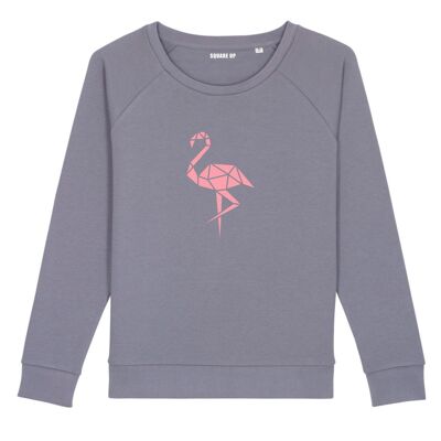 "Pink Flamingo" Sweatshirt - Woman - Color Lavender