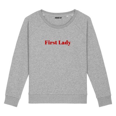 Sweatshirt "First Lady" - Damen - Farbe Grau meliert
