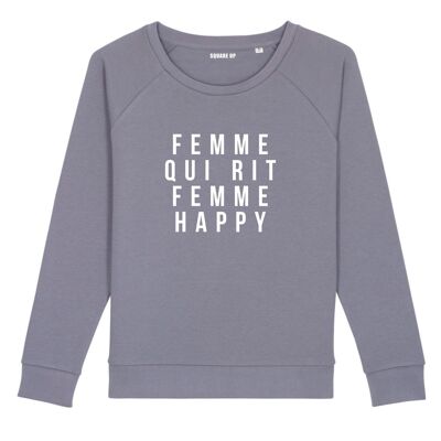 Sweatshirt "Woman who laughs woman happy" - Women - Color Lavender
