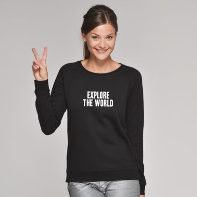 Sudadera "Explora el mundo" - Mujer - Color Negro