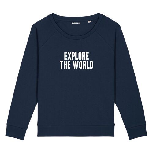 Sweat "Explore the world" - Femme - Couleur Bleu Marine