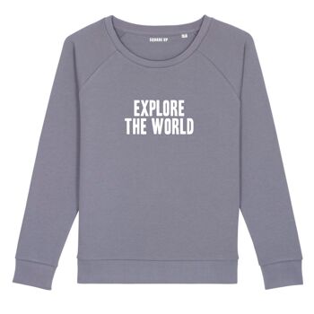 Sweat "Explore the world" - Femme - Couleur Lavande