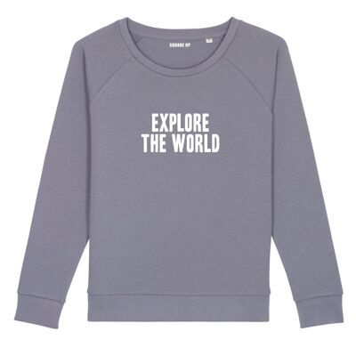 Sweatshirt "Explore the world" - Damen - Farbe Lavendel