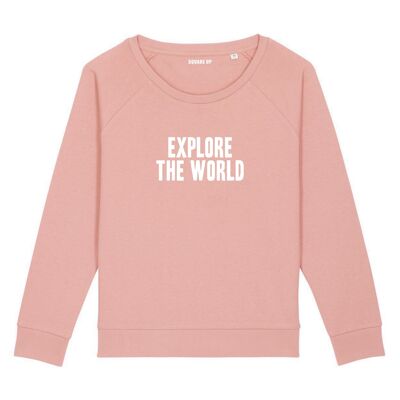 Felpa "Explore the world" - Donna - Colore Rosa Canyon