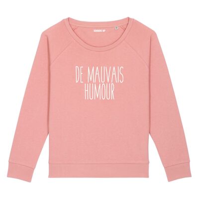 Sweat "De mauvais humour" - Femme - Couleur Rose canyon