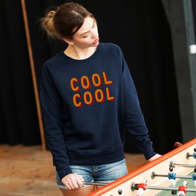 "Cool cool" Sweatshirt - Woman - Color Navy Blue