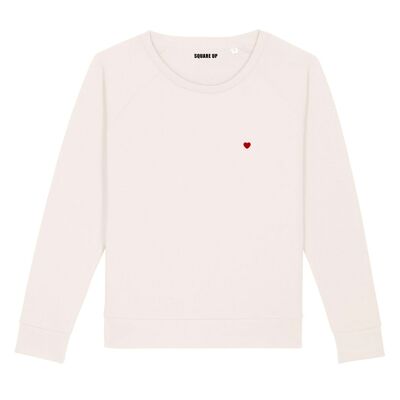 Sweat "Coeur" - Femme - Couleur Creme