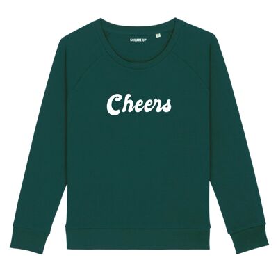 Sweatshirt "Cheers" - Damen - Farbe Flaschengrün