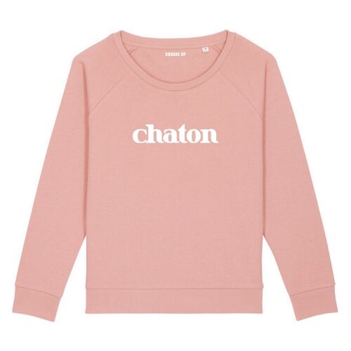 Sweat "Chaton" - Femme - Couleur Rose canyon