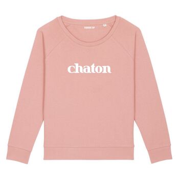 Sweat "Chaton" - Femme - Couleur Rose canyon
