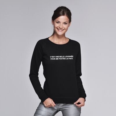 Sweatshirt "It's a beautiful day" - Damen - Farbe Schwarz