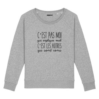 Sweat "C'est pas moi qui explique mal" - Femme - Couleur Gris Chiné