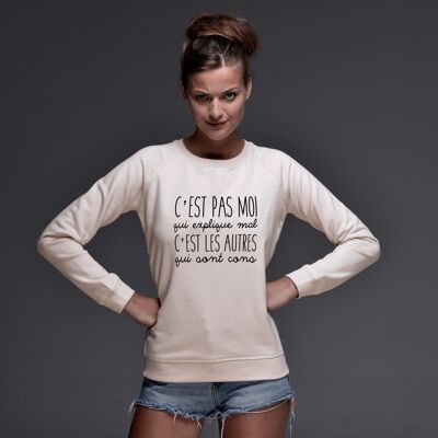 Sweatshirt "Ich bin es nicht, der schlecht erklärt" - Damen - Farbe Creme
