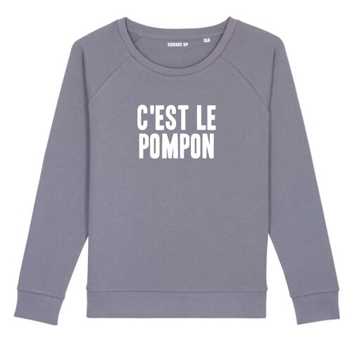 Sweat "C'est le pompon" - Femme - Couleur Lavande