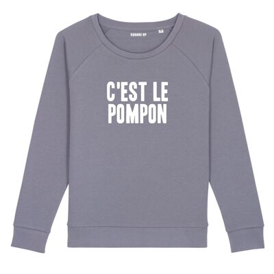 Sweat "C'est le pompon" - Femme - Couleur Lavande