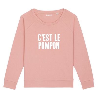 Sweatshirt "It's the pompom" - Woman - Color Canyon pink