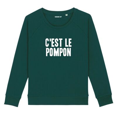 Sudadera "It's the pompom" - Mujer - Color Verde Botella