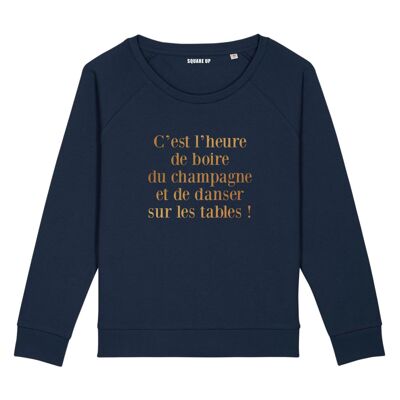 Sweatshirt "It's time to drink champagne" - Farbe Navy Blue