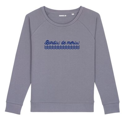 Sweatshirt "Bord(el) de mer(de)" - Damen - Farbe Lavendel