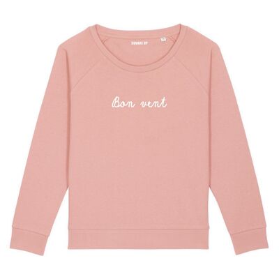 "Bon vent" sweatshirt - Woman - Color Canyon pink
