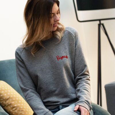 Sweatshirt "Bisous" - Damen - Farbe Heather Grey