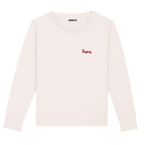 Sweat "Bisous" - Femme - Couleur Creme