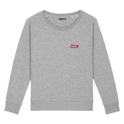 Sweatshirt "French Bisou" - Damen - Farbe Grau meliert