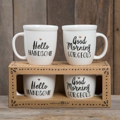 SET OF 2 MUGS "HELLO"