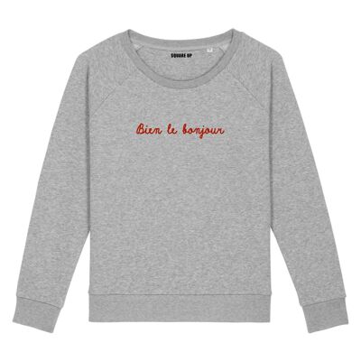 Sweatshirt "Bien le bonjour" - Damen - Farbe Heather Grey