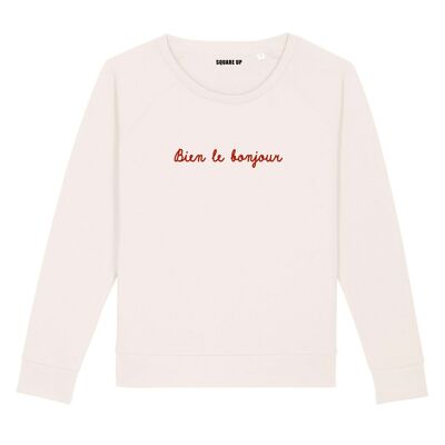Sweatshirt "Bien le bonjour" - Damen - Farbe Creme